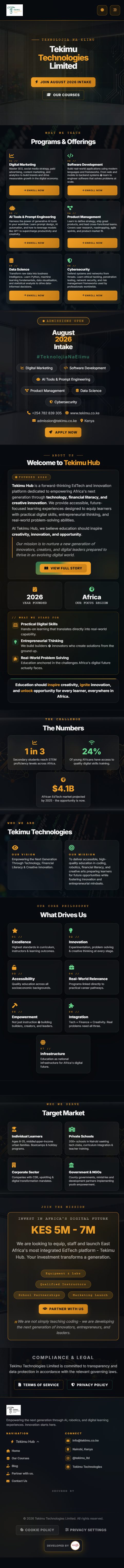 Tekimu Technologies Website